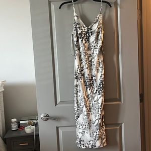 NWT XS express midi snake print slip dress